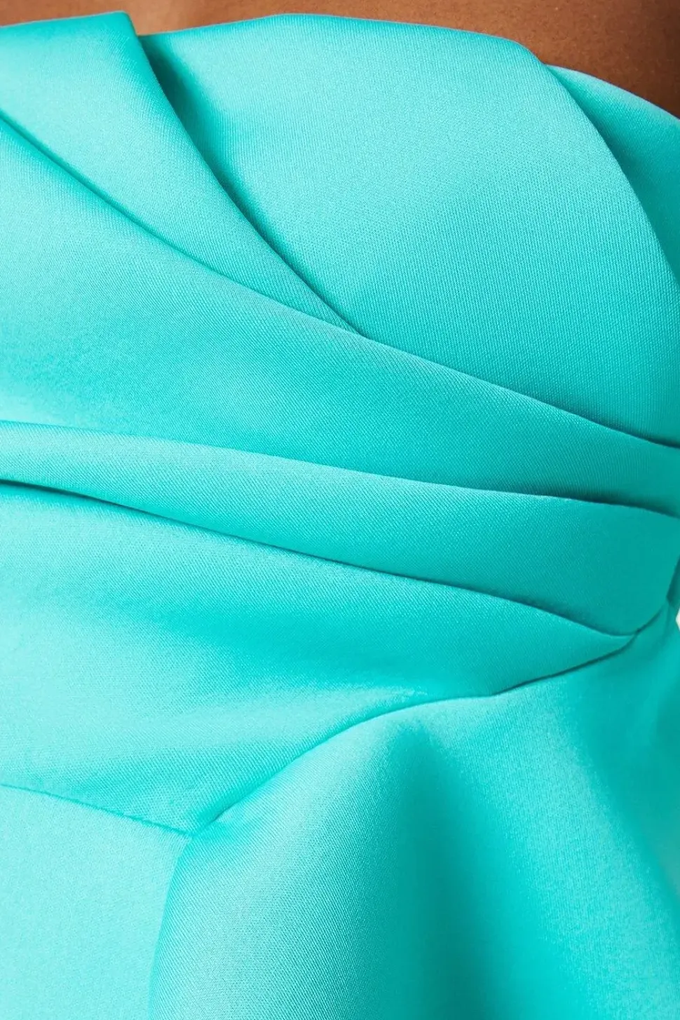 Petite Ruffle Front Pleat Detail Bandeau Pencil Dress