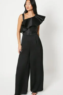 Petite Ruffle One Shoulder Jumpsuit