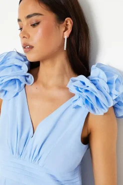 Petite Ruffle Shoulder Georgette Jumpsuit