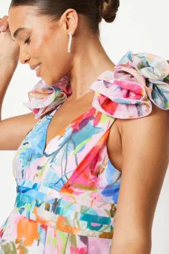 Petite Ruffle Shoulder Georgette Mini Dress