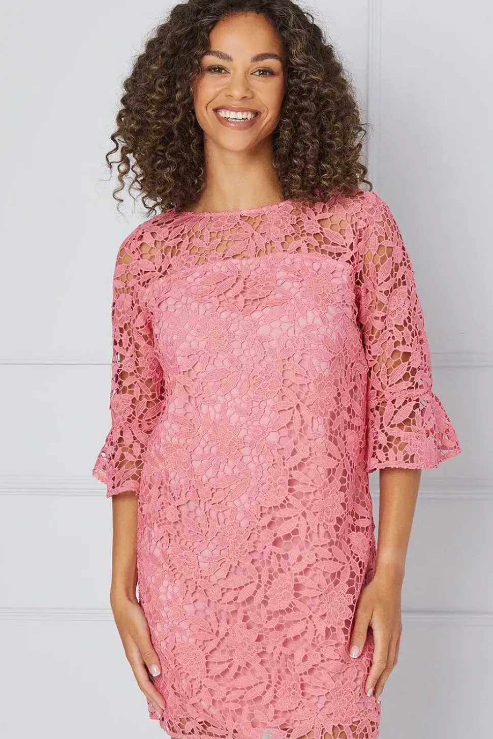 Petite Ruffle Sleeve Shift Dress