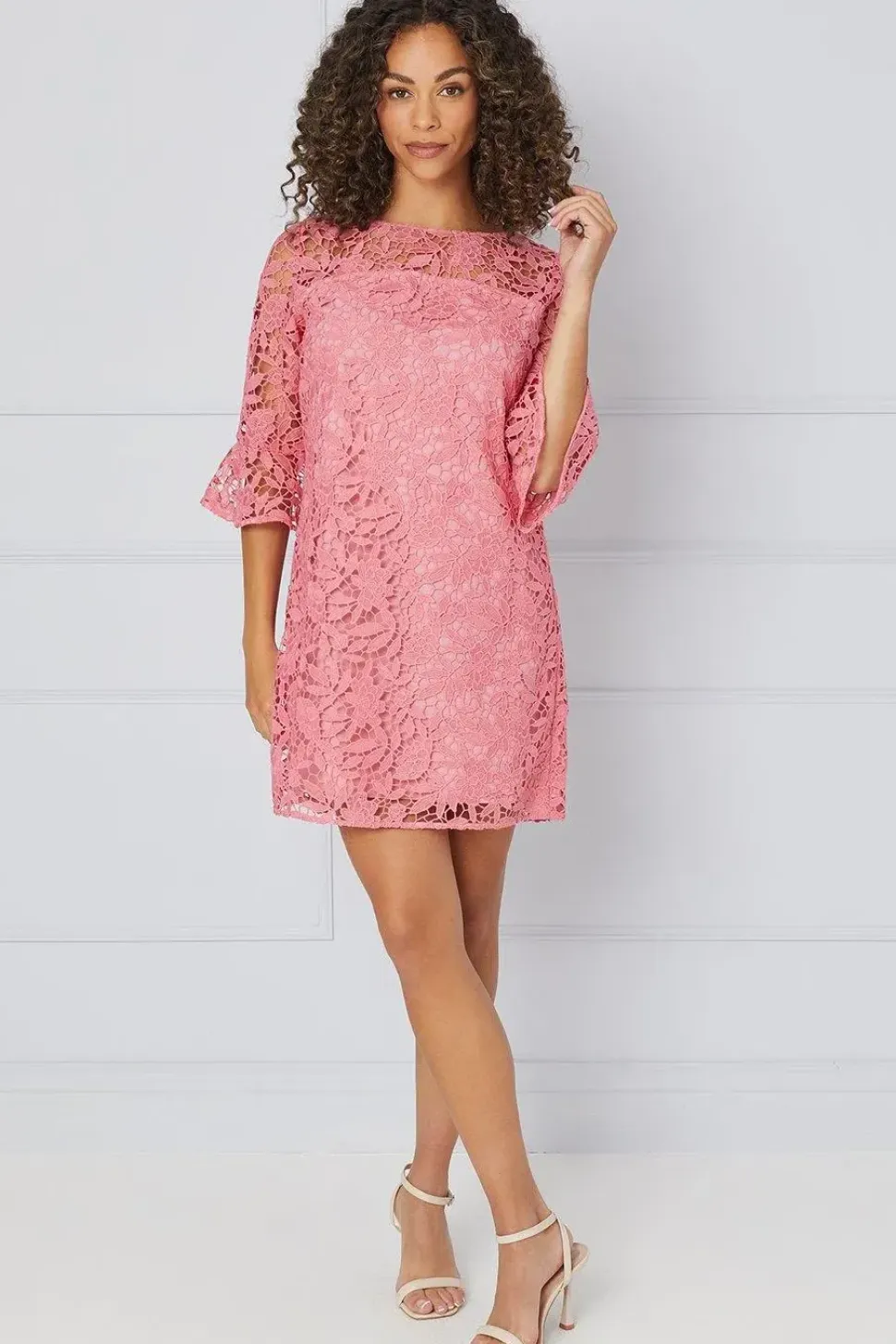 Petite Ruffle Sleeve Shift Dress