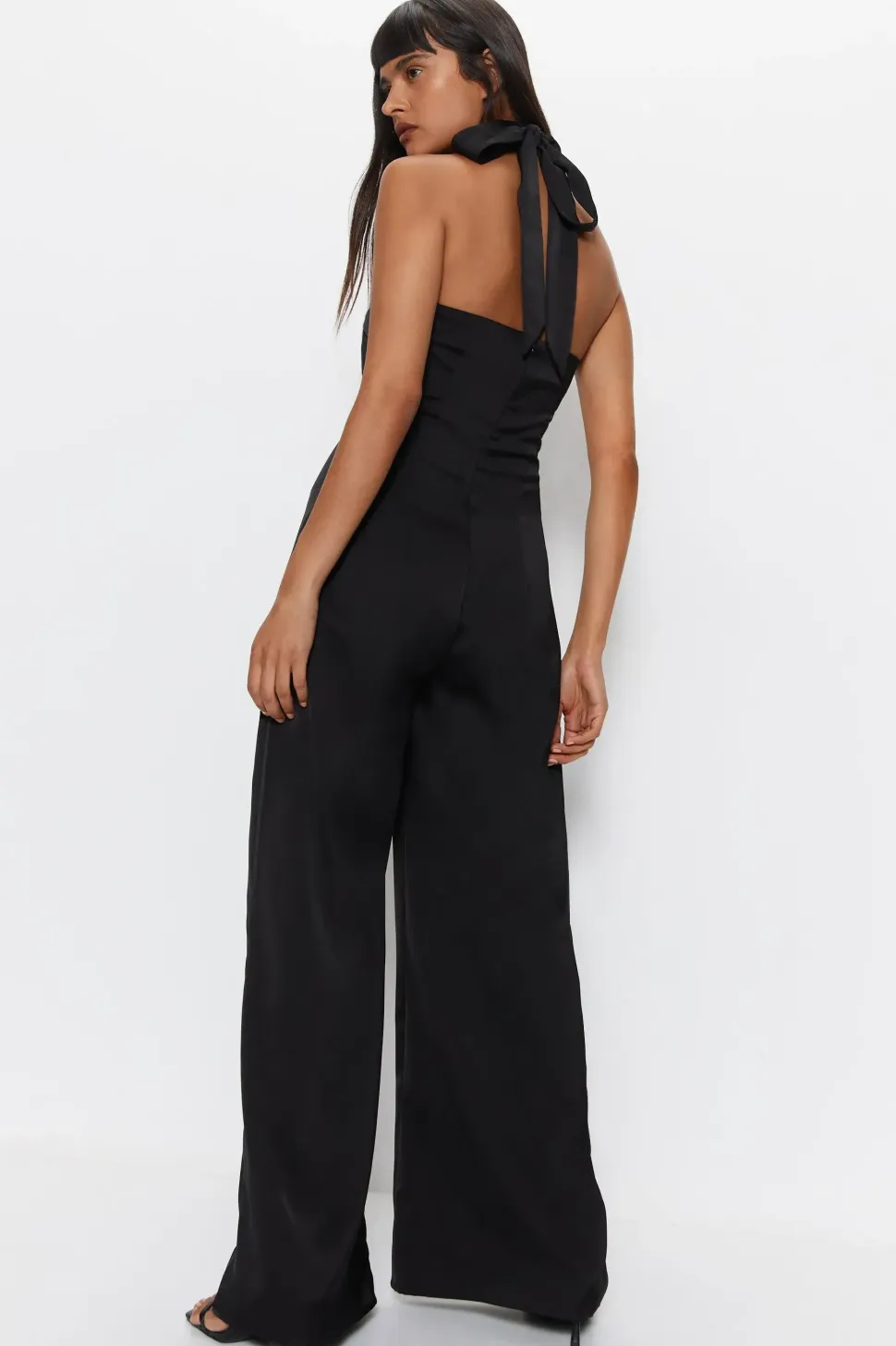 Petite Satin Halterneck Jumpsuit