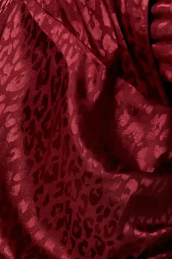 Petite Satin Jacquard Wrap Mini Dress