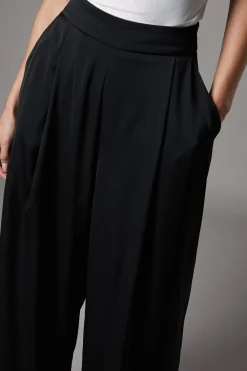 Petite Satin Wide Leg Trouser