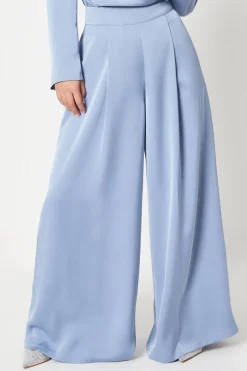 Petite Satin Wide Leg Trouser