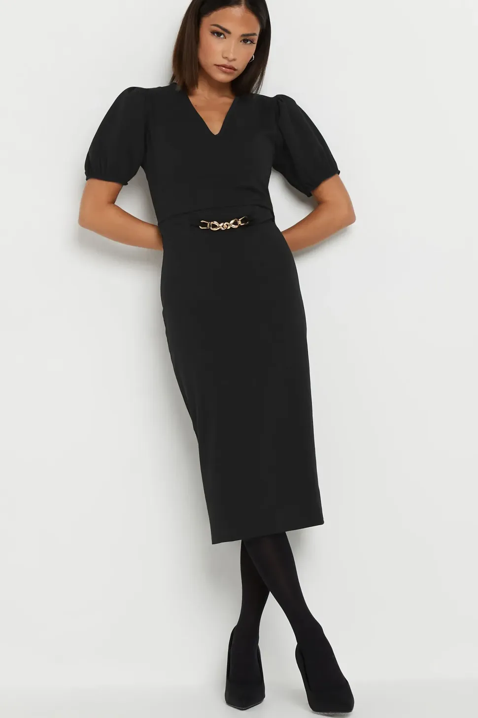 Petite Scuba Midi Dress