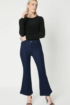 Petite Seam Detail Flare Jean