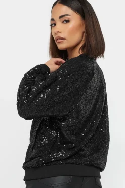 Petite Sequin Bomber