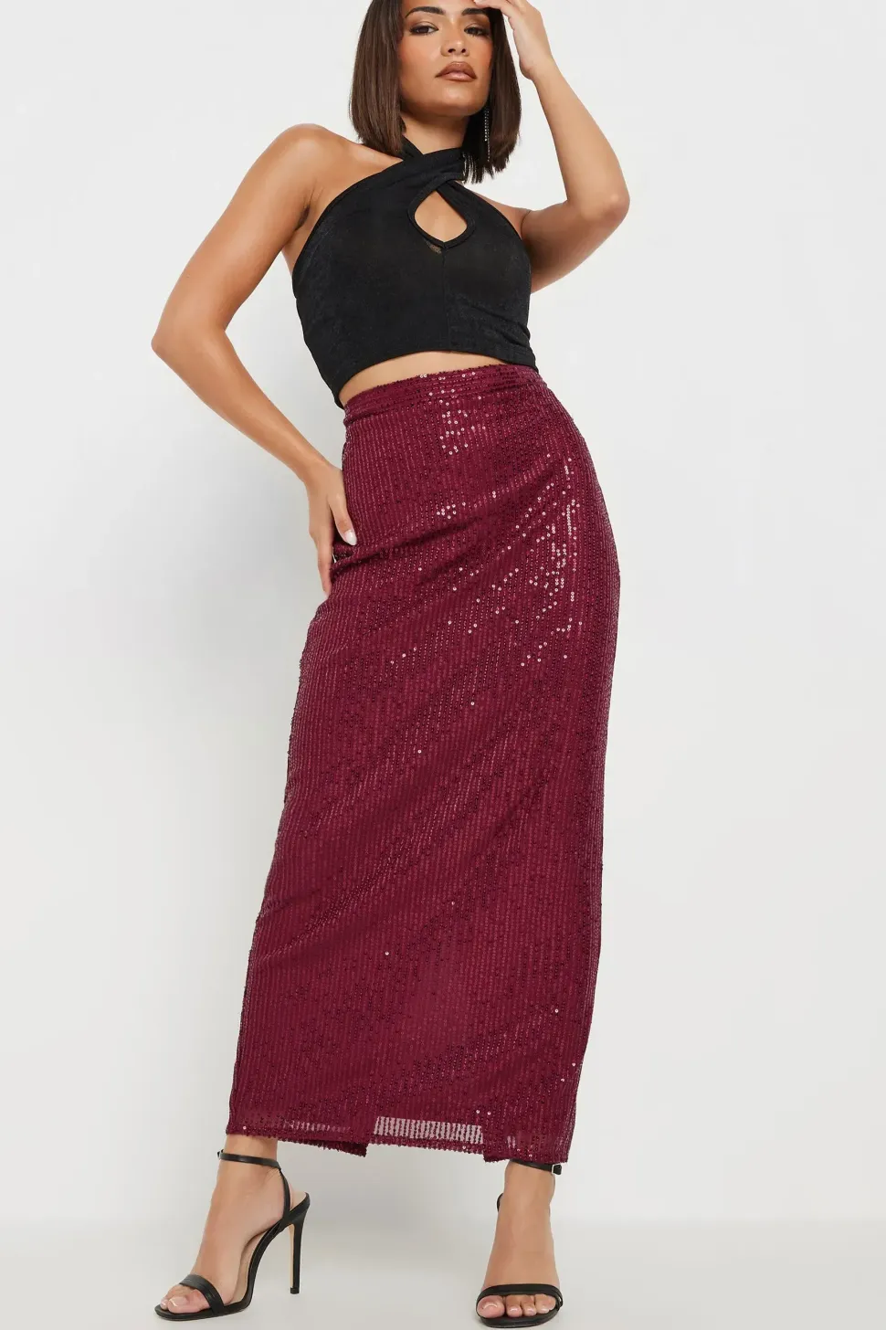 Petite Sequin Maxi Skirt