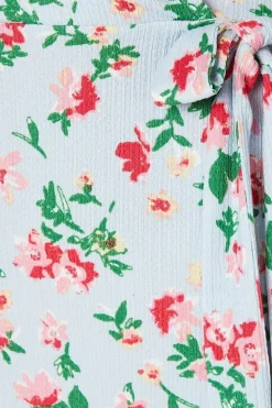 Petite Shirred Cuff Wrap Detail Mini Dress