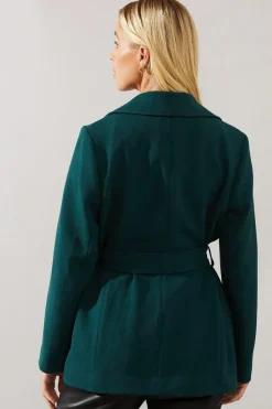 Petite Short Belted Wrap Coat