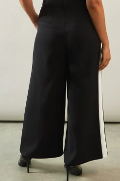 Petite Side Stripe Wide Leg Trousers