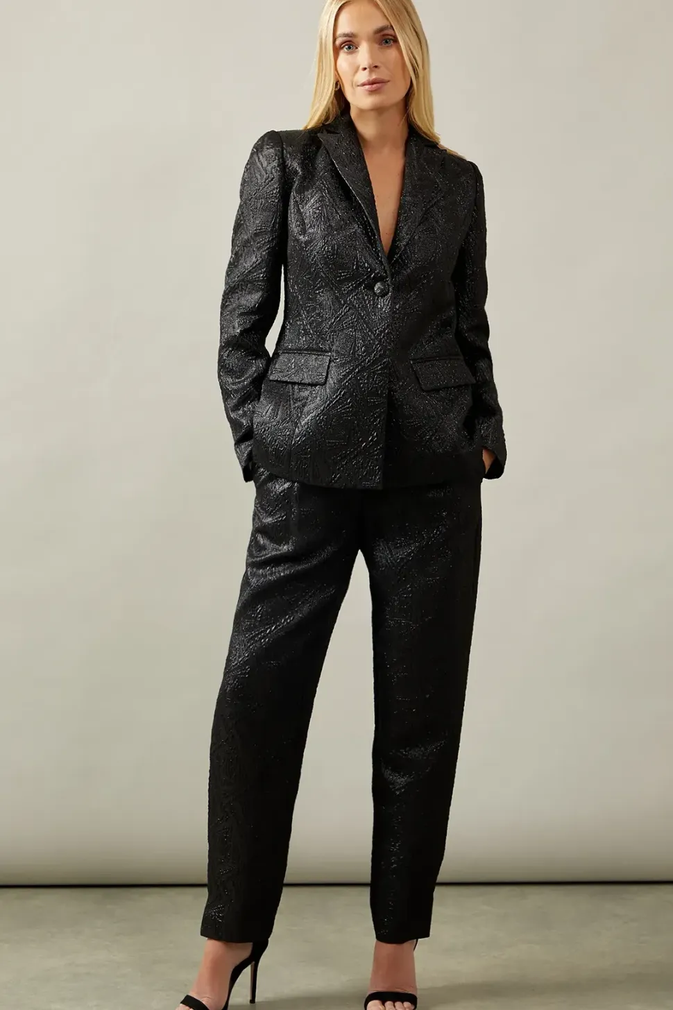 Petite Single Breasted Foil Blazer