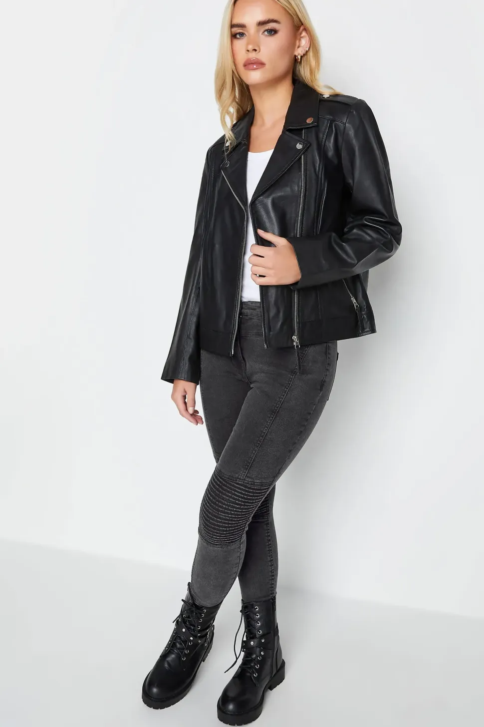 Petite Skinny Biker Jeans