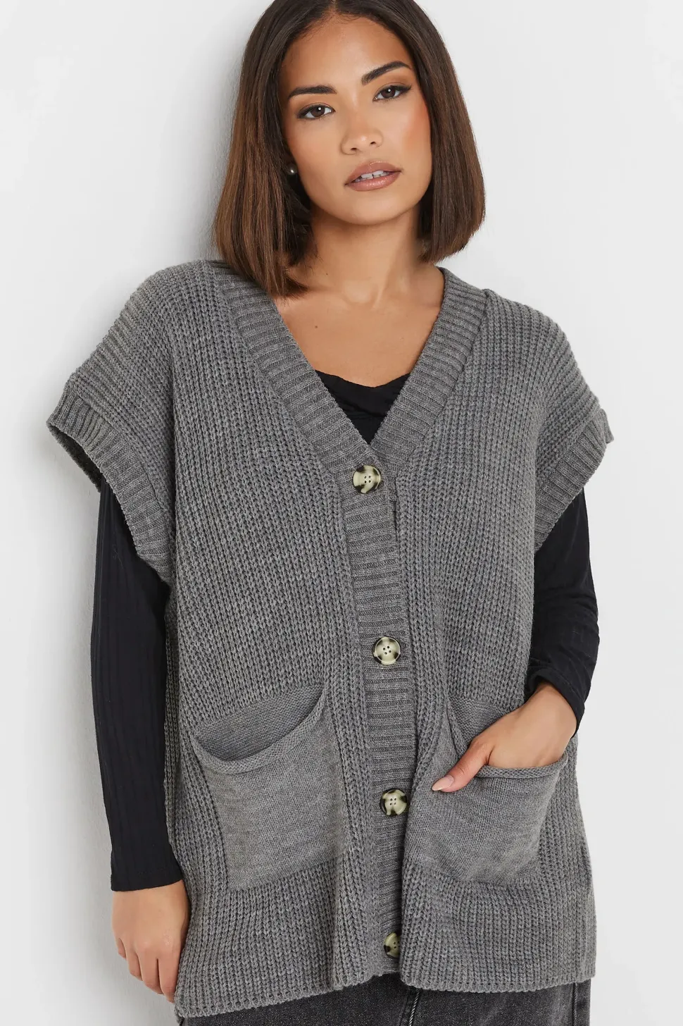 Petite Sleeveless Cardigan