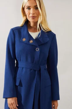 Petite Smart Funnel Neck Coat