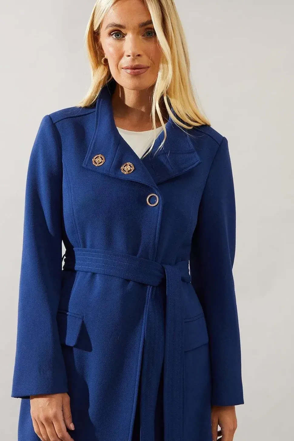 Petite Smart Funnel Neck Coat