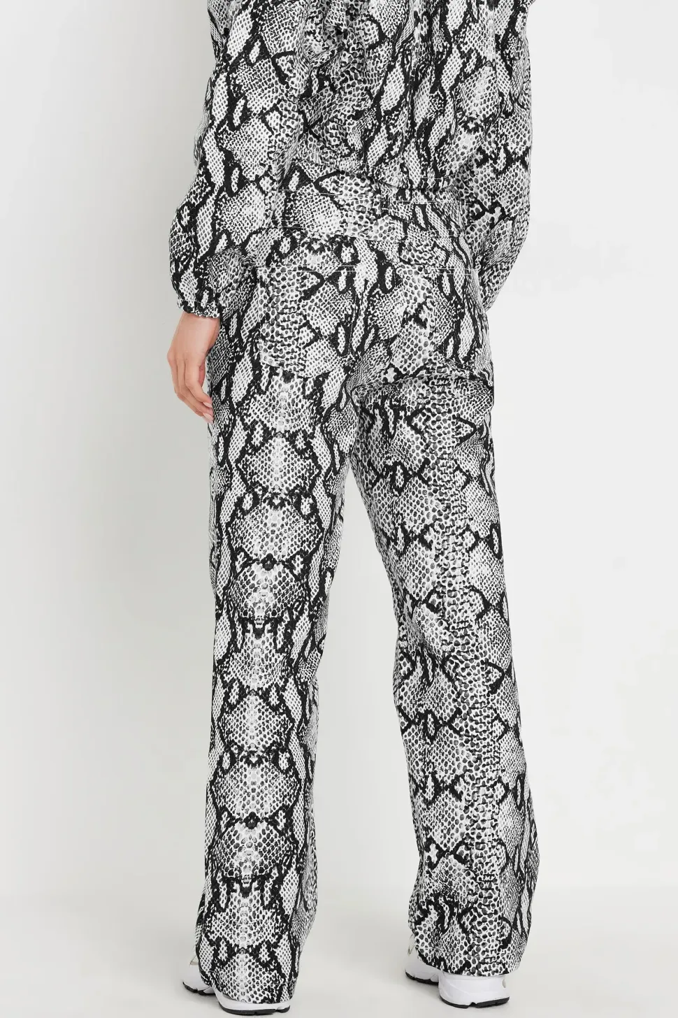 Petite Snake Print Straight Leg Jeans