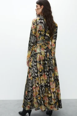 Petite Sparkle Plunge Gathered Waist Maxi Dress