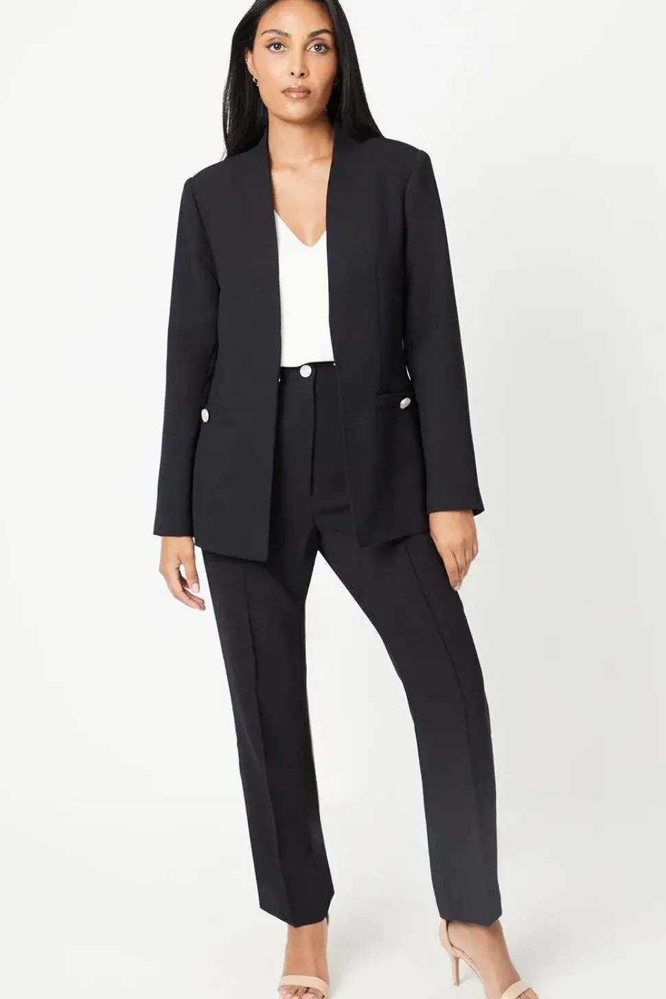 Petite Split Hem Tapered Trousers