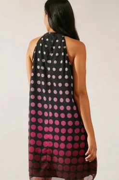 Petite Spot Halterneck Shift Dress