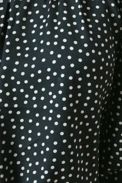 Petite Spot Shoulder Detail Shirred Hem Blouse