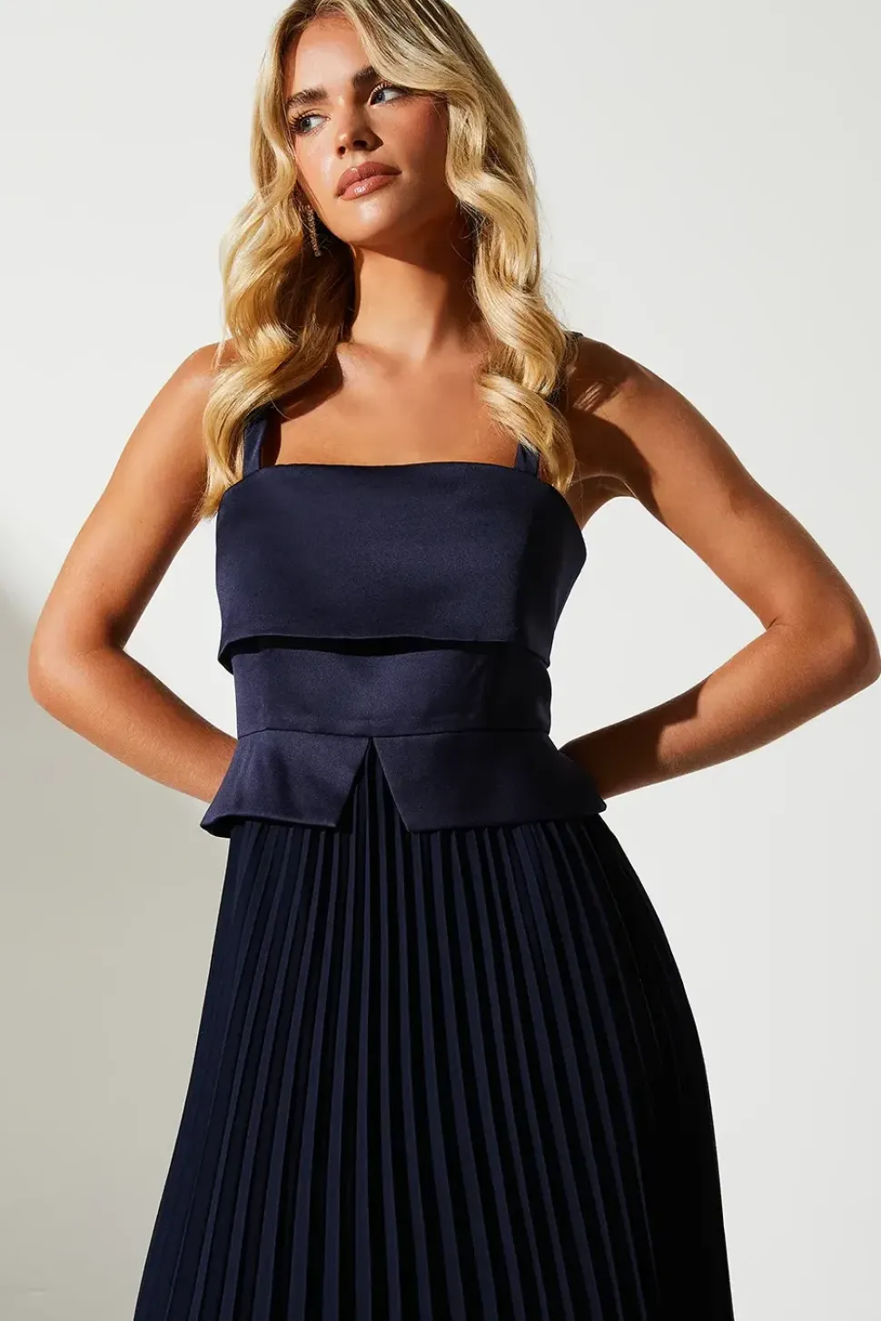 Petite Square Neck Midi Dress
