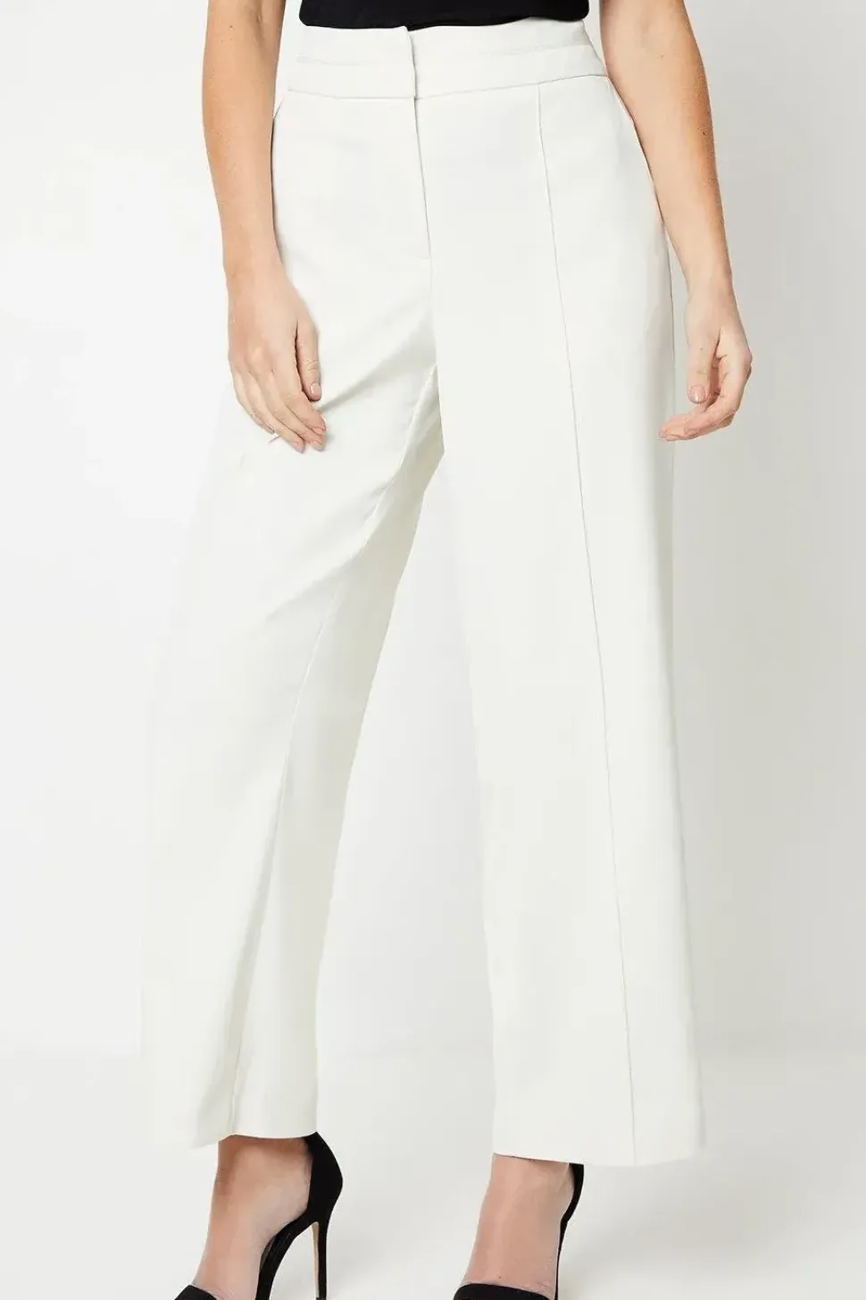 Petite Stitch Detail Wide Leg