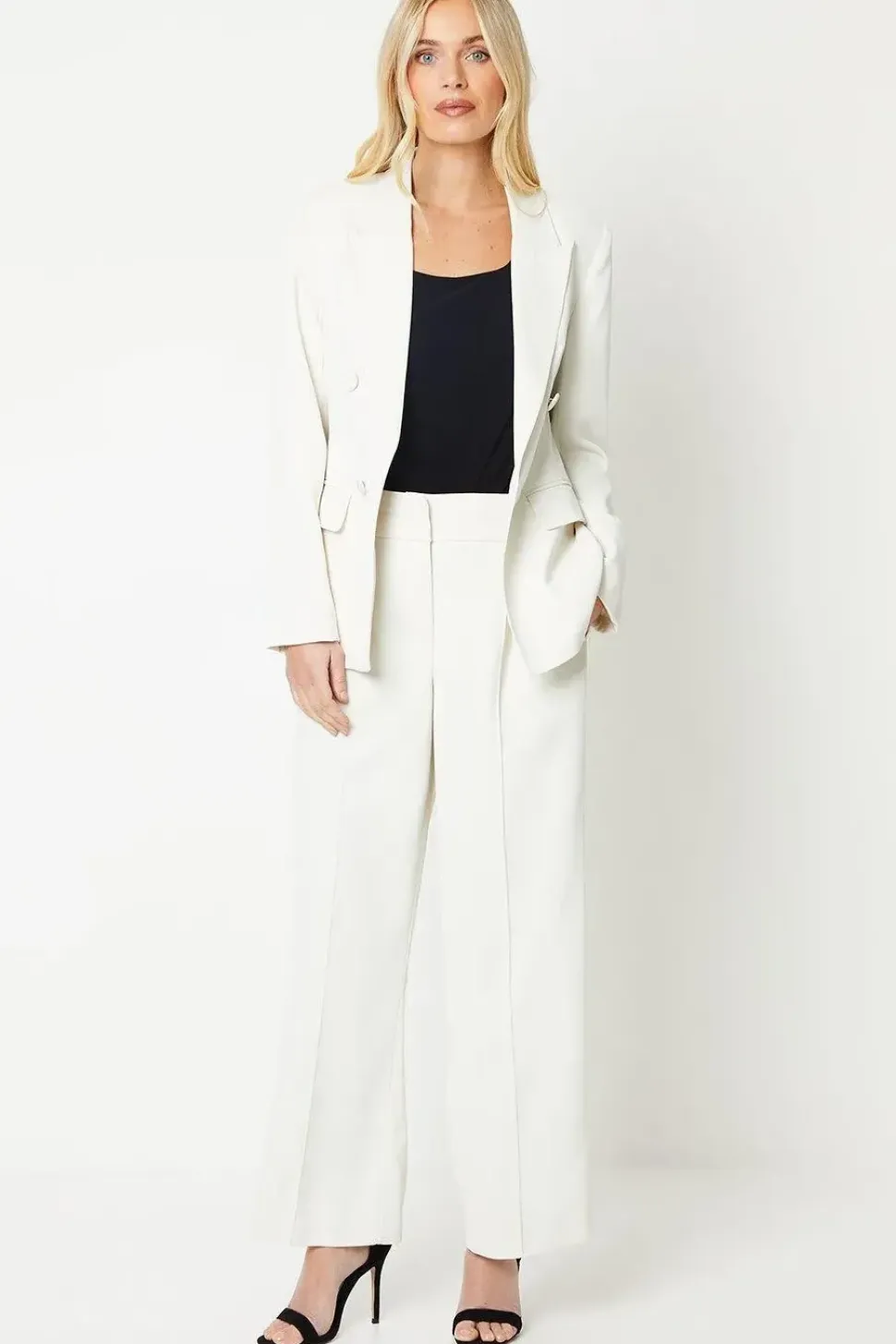 Petite Stitch Detail Wide Leg