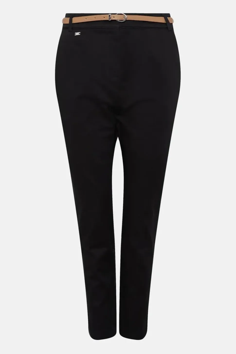 Petite Stretch Cigarette Belted Trousers