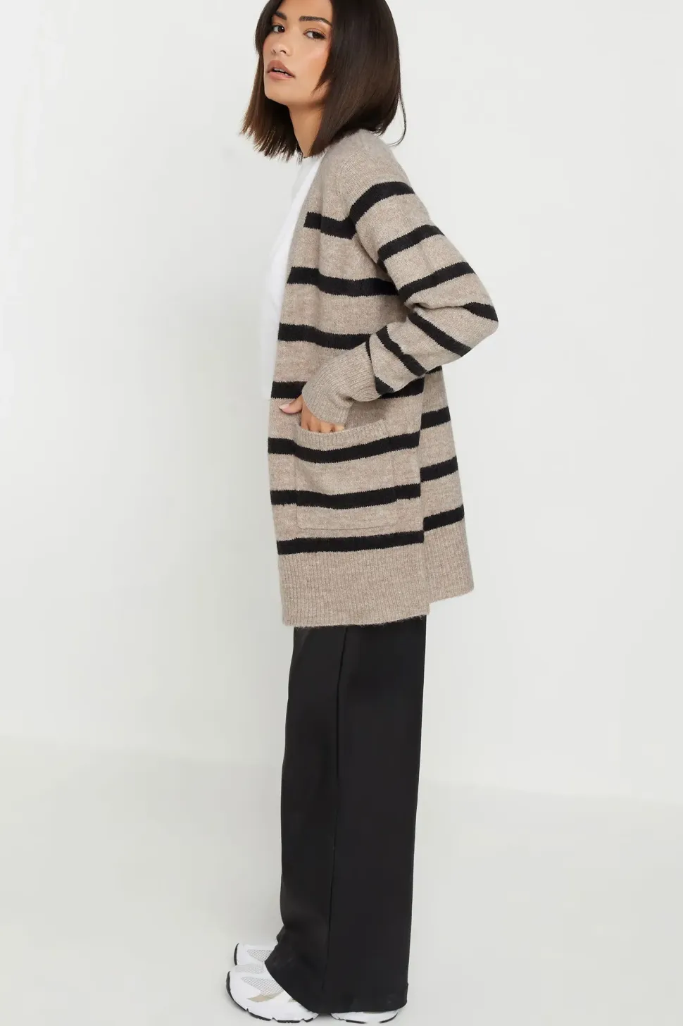 Petite Stripe Midi Cardigan