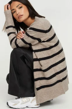 Petite Stripe Midi Cardigan