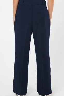 Petite Tab Belted Straight Leg Trouser