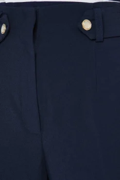 Petite Tab Belted Straight Leg Trouser