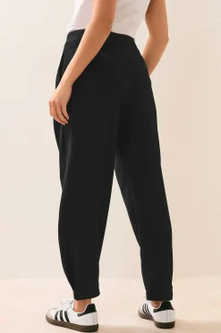 Petite Tailored Barrel Button Trousers