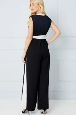 Petite Tailored Contrast Wide Leg Jumpsuit
