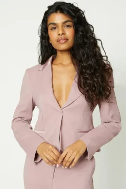 Petite Tailored Satin Trim Blazer