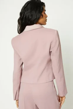 Petite Tailored Satin Trim Blazer