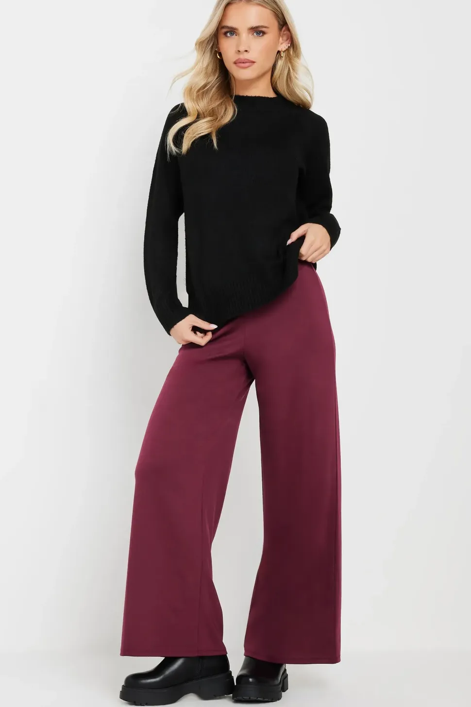 Petite Tailored Wide Leg Trousers