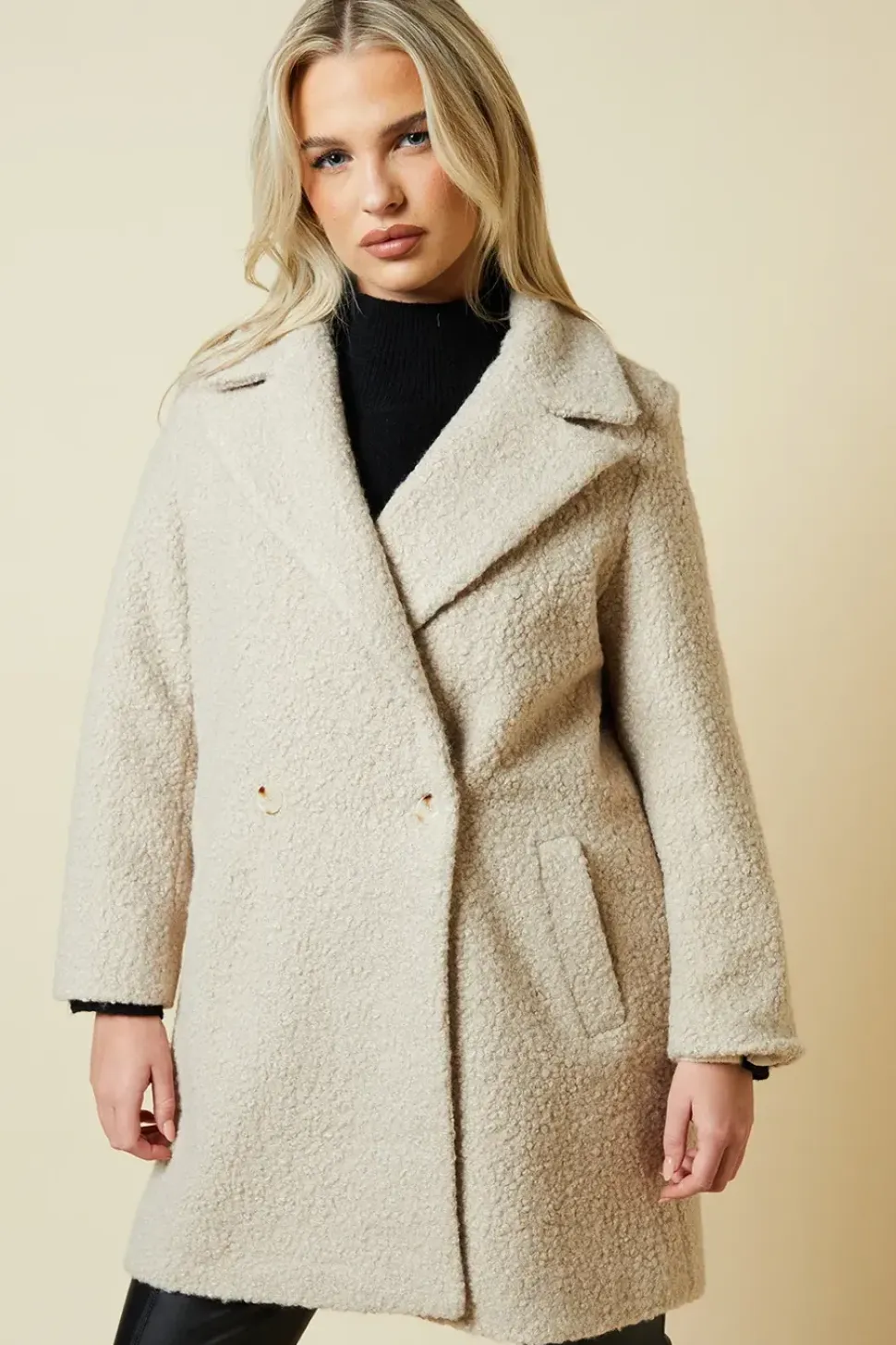 Petite Teddy Boyfriend Coat