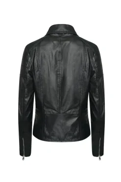 Petite Textured Leather Biker