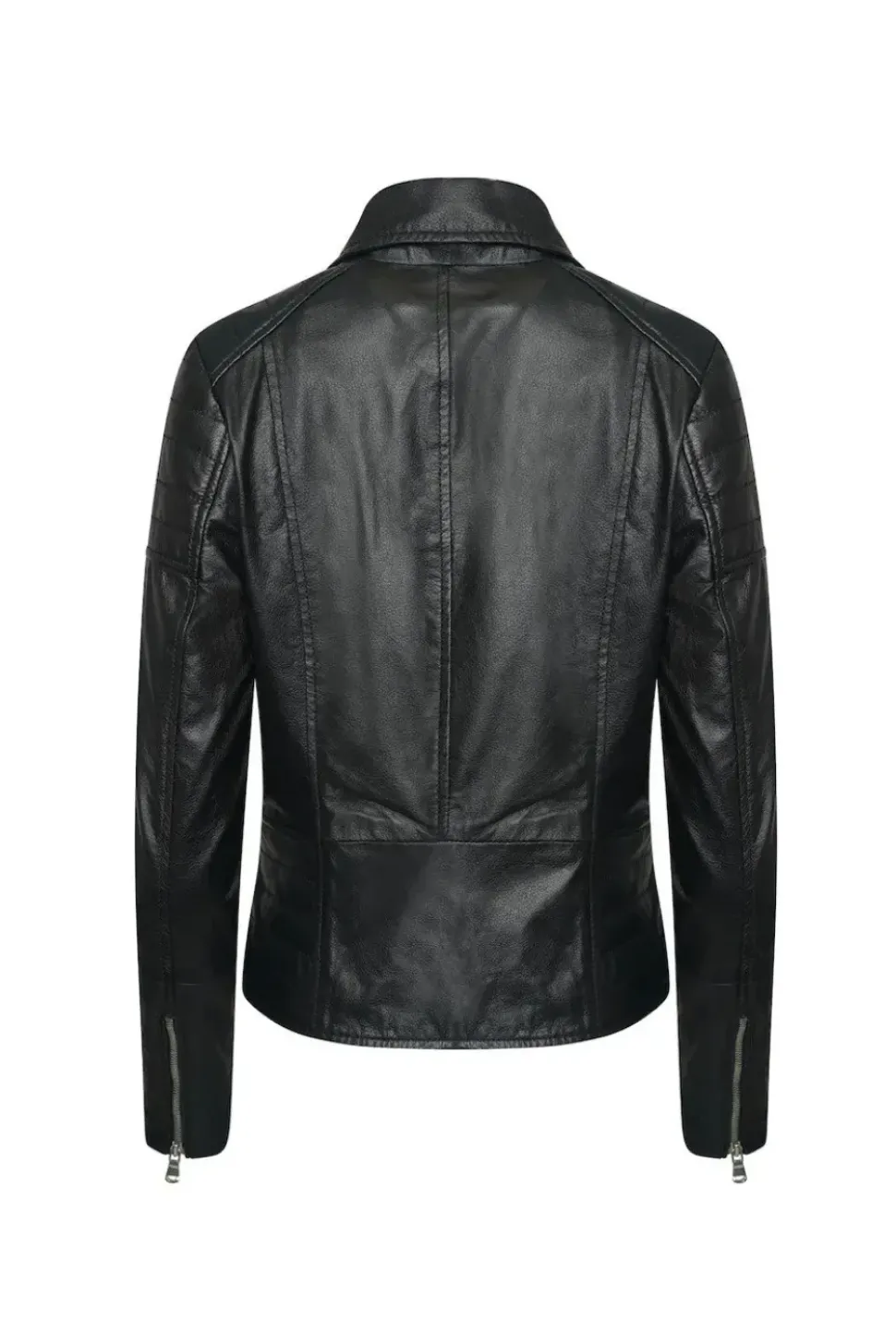 Petite Textured Leather Biker