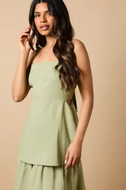 Petite Tie Back Tiered Maxi Dress
