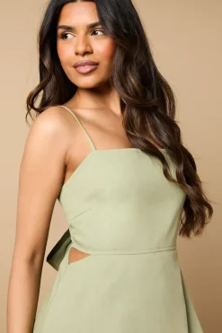 Petite Tie Back Tiered Maxi Dress