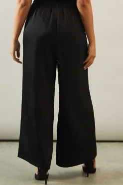 Petite Tie Detail Wide Leg Trousers