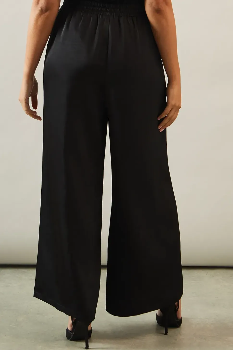 Petite Tie Detail Wide Leg Trousers