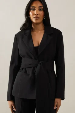 Petite Tie Front Blazer