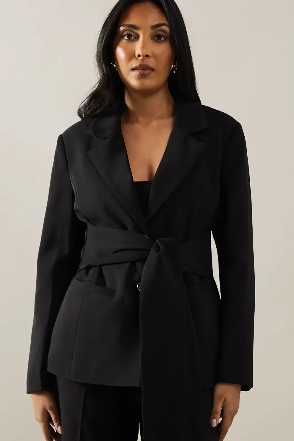 Petite Tie Front Blazer