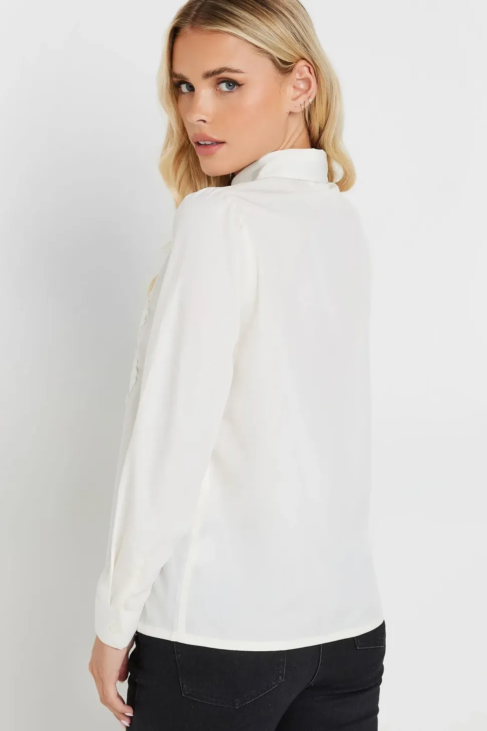 Petite Tie Neck Shirt
